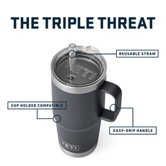 Rambler 25 oz Straw Mug Charcoal